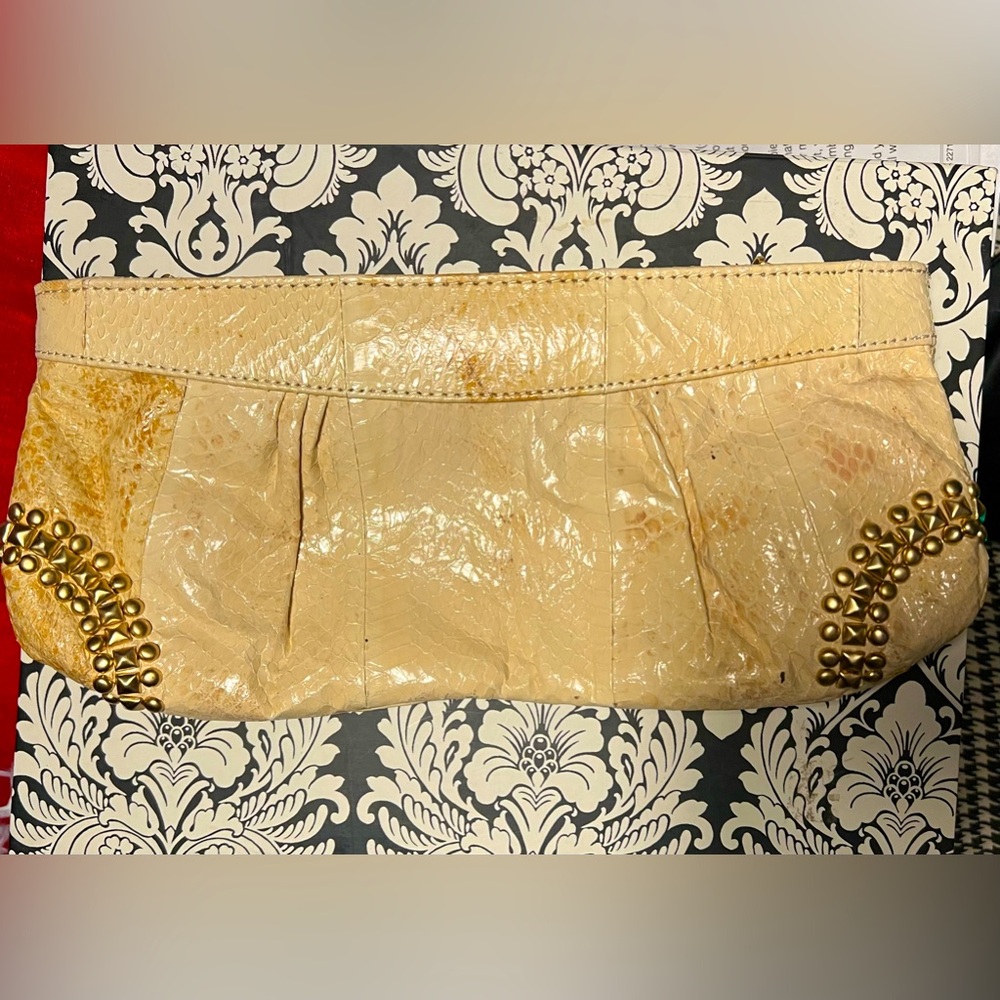 ABS Ellen Schwartz Snake Leather Clutch